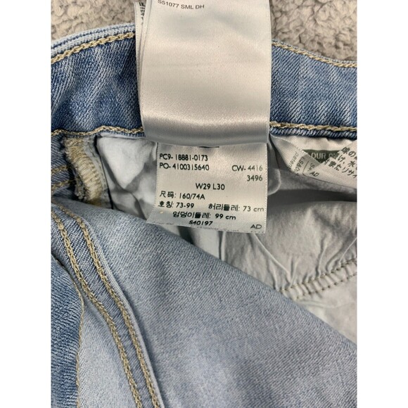 Levi's 711 Skinny 29x30 Light Wash Distressed Denim Blue Jean Pockets - Picture 15 of 16